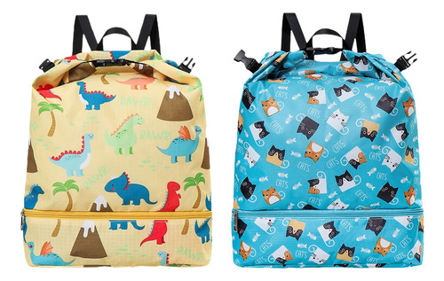 Mochila Impermeável Para Crianças, Seca E Úmida, Separada