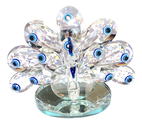 Figura Pavo Real Ojo Turco Transparente Cristal 