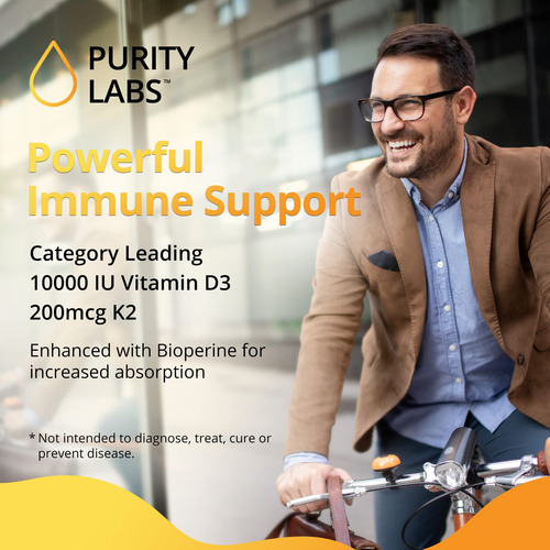Purity Labs Vitamina D3 K2 10000 Ui 120 Cápsulas