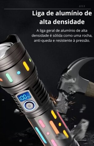 Lanterna Led Gt60 Multifuncional 5000m Super Potente G85