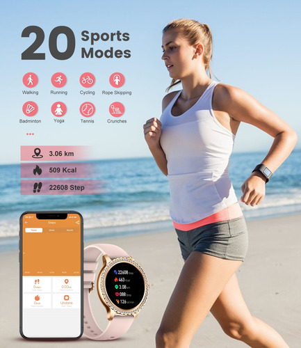 Smartwatch Reloj Inteligente Mujer Android Ios 1.32 Rosa