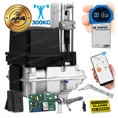 Kit Motor Wifi Portão Basculante Bv Home 300kg 1,4m Ppa