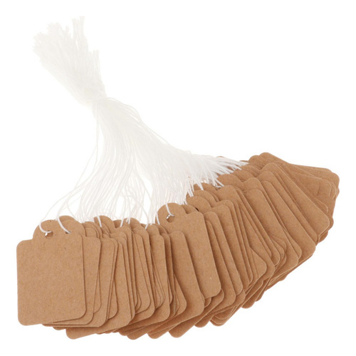 Para 100x Etiquetas De Regalo En Con Papel Kraft De 25x15mm