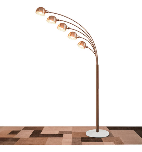 Lampara De Pie Moderna Minimalista Ajustable Para 5 Focos Estructura Negro Pantalla Negro