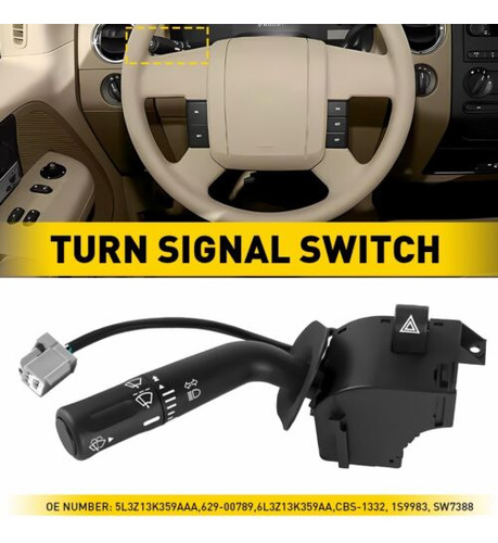 Turn Signal Switch For 2005-2008 Ford F-150 Black With W Ggg