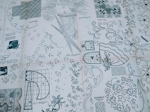 Hoja De Diseño Labores C/u Variedad Dibujos-bordados 1952 (Usado)