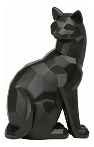 Torre & Tagus Estatua De Gato Negro Con Ángulo Tallado 