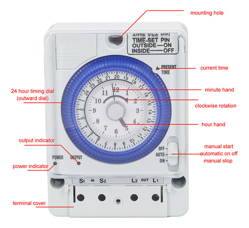 L Interruptor De Control Horario Mecánico Tipo Reloj