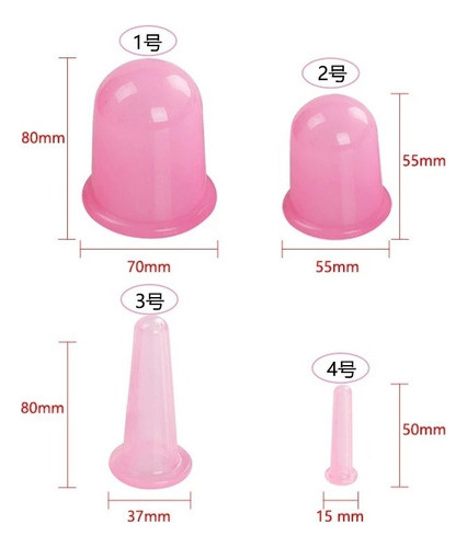 A 7pcs Jar Silicone Vacuum Cupping Tins For Body Massage