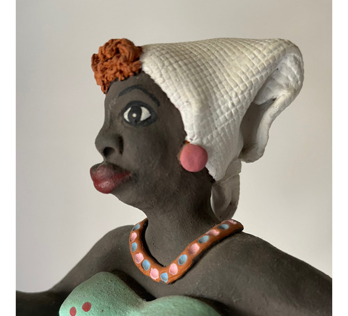 Muñeca Cubana De Cerámica Hecha A Mano. Deco. Adorno De Cuba