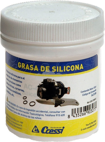 Grasa De Silicona Cressi De 60gr Para Refacciones De Buceo Color Transparente