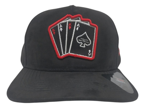 Gorra Snapback Gamuza Bordada Curva Ajustable Premium Fg Cap Cartas Baraja Poker Ajustable