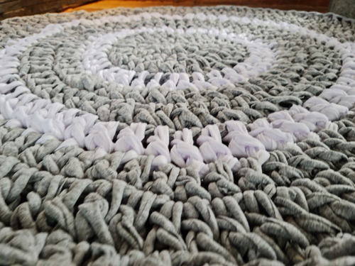 Alfombra Nórdicas Tejida En Crochet Trapillo Totora 2.50 Mt