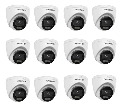 Kit Com 12 Cameras Dome 4 Em 1 2mp Colorvu Ir 20m Hikvision