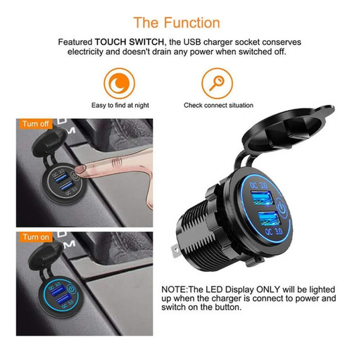 Cargador De Coche Con Enchufe De Carga Rápida Usb Dual 12v-2