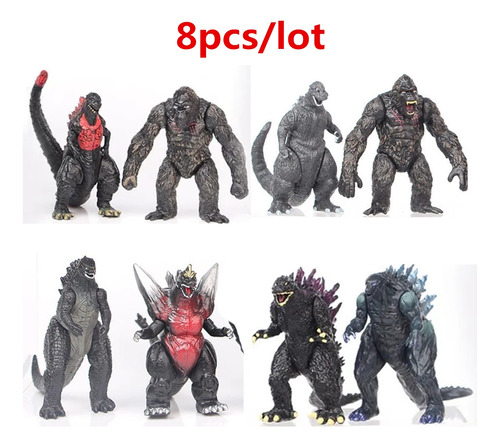 Figura De Acción Godzilla Kong Kim Dinosaurios Juguete,8 Uni