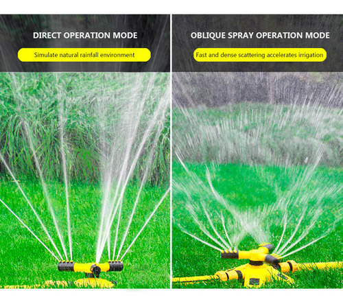 Garden Irrigation Sprinklers 360 Degree Rotating 3 Arms Nozz