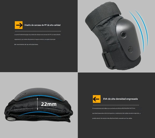 Set De 6pcs Equipo De Protección Bici Patines Esquí Adulto