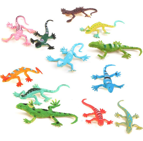24x De Plástico Animal Gecko / Modelo De Serpiente Juguete