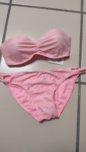 Set De 2 Piezas Bikini, Ymi Talla Mediana, Rosa Con Grecas