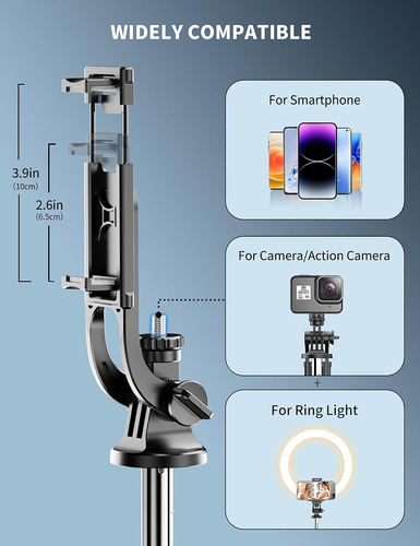 Trípode Para Celular Selfieshow , Extensible, 360°, 180 Cm