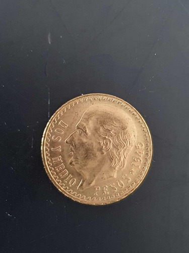 Moneda De Oro Hidalgo $2.5 Pesos Año De  1945 Ley 900