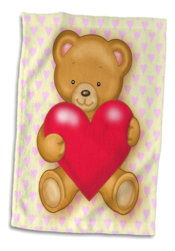 3d Rose Valentines Teddy Bear Con Toalla De Mano De Corazón 
