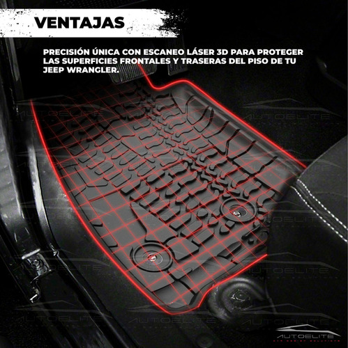 Imagen 6 de 8 de Set Tapetes 3d Jeep Jk Wrangler 4 Puertas Uso Rudo 15569