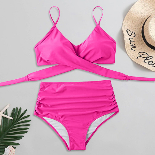 Conjunto De Bikini For Mujer Traje De Baño De Cintura Alta