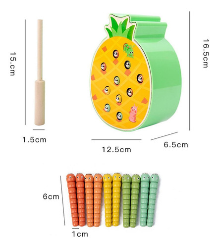 Juego De Atrapar Formas De Piña, Hermoso Juguete De