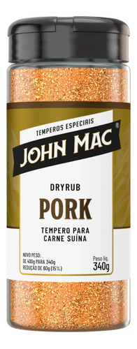 Tempero Carne Suina Dry Rub John Mac Pork 340g Unidade