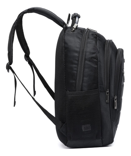 Mochila Executiva Ampla Espaçosa Notebook Cor Preto Desenho Do Tecido Lisa