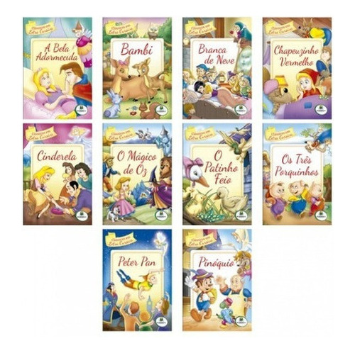 Colorindo Histórias Clássicas Letra Cursiva Infantil Todolivro 10 Unidades A Bela Adormecida-bambi-branca Neve-chapeuzinho Vermelho-cinderela- 3porquinhos-patinho Feio,mágico Oz .pinoquio, Peter Pan