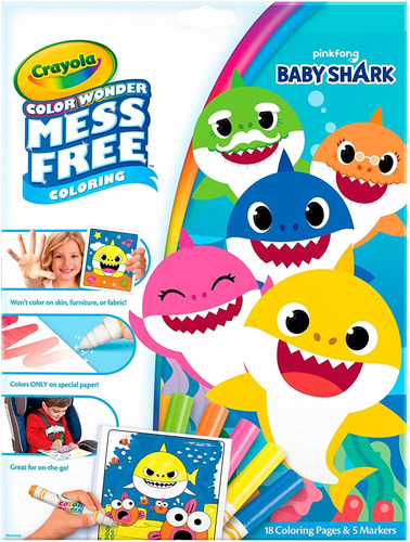  Baby Shark Coloring Pages, Color Wonder, Mess Free Col...