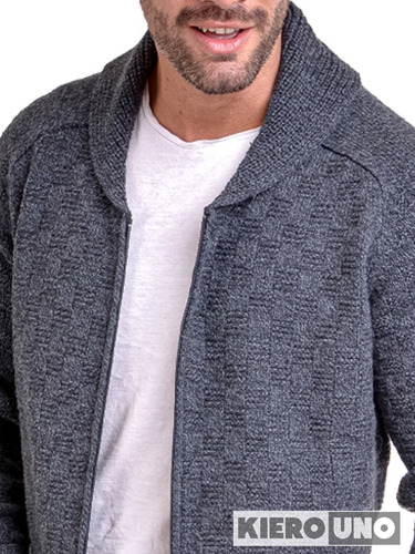 Imagen 3 de 5 de Campera De Lana Sweater Hombre Pullover Cierre Saco Kierouno