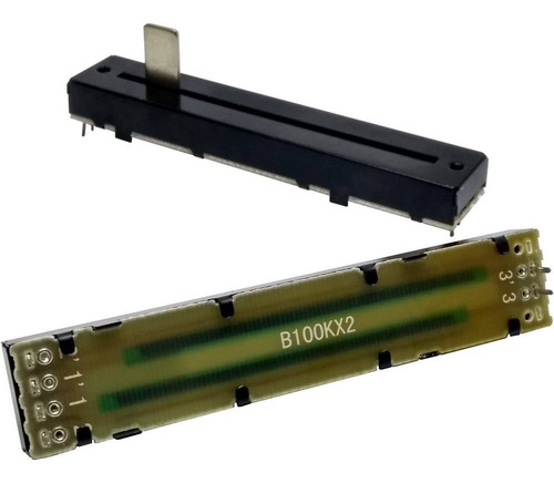 Imagem 1 de 1 de 2 Unids Potenciômetro Deslizante Stereo B100k2 88mm X 60mm