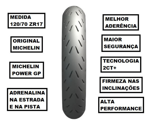 Pneu Michelin Dianteiro 120/70-17 Power Gp Yamaha Mt-07