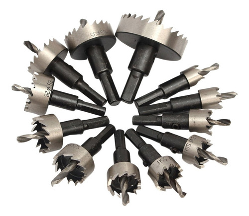 Jogo 12 Brocas Serra Copo 15 A 50 Mm Furar Ferro Aço Metal