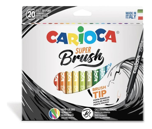 Plumones Super Brush 20 Colores Carioca - Ps