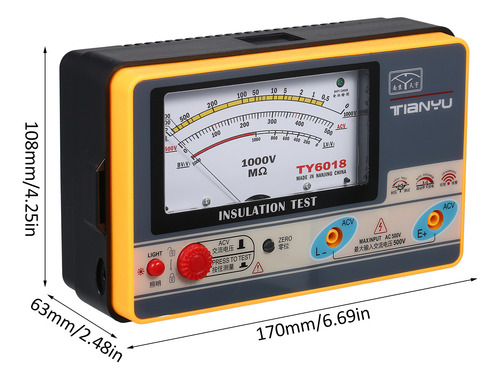 Medidor Digital De Resistencia De Aislamiento Megger 0-2000m