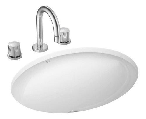 Imagen 2 de 2 de Bacha de baño bajo mesada Deca L37 blanco 485mm x 375mm 16mm de alto