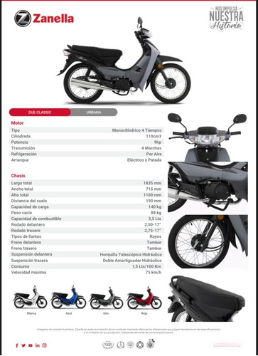 Zanella Due 110 - Patentada $736.000 O 12de$118.000