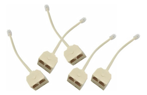 Convertidor De Enchufe Rj11 De 5 Piezas, Divisor De Línea Te