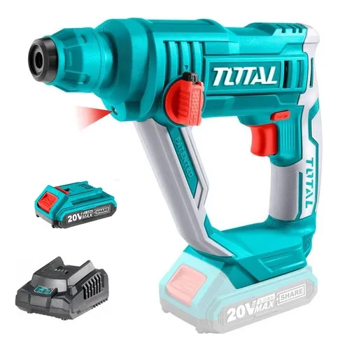 Taladro Rotomartillo Inalámbrico Cargador Y Batería Total