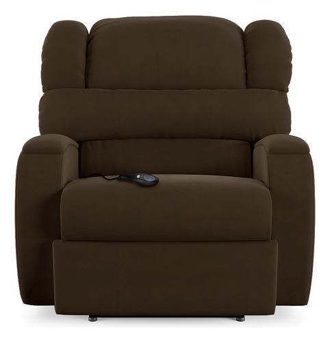 Poltrona Papai Reclin Kylie Power Elétrico Usb Veludo Marrom