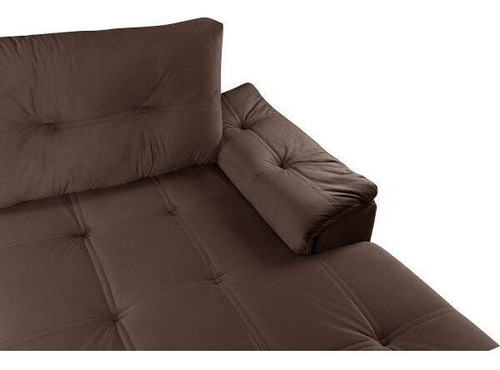 Sofá De Canto 6 Lugares Com Chaise Suede Aveludado Ca