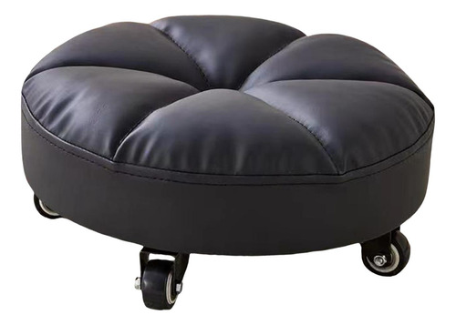 Taburete Con Ruedas Para Sofá, Reposapiés, Mini Negro