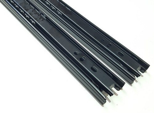 Imagen 4 de 4 de Corredera Telescopica 45cm 20kg Negra Guia Cajon X 10 Pares