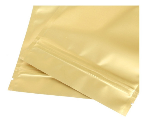 1,000 Bolsa Dorada Cierre Stand Up Pouch Alimentos 110gr
