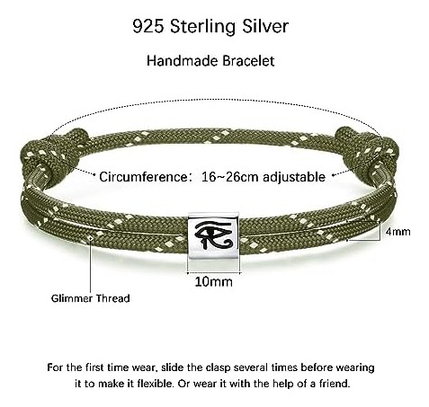 J.endéar Pulsera Náutica Paracord Ojo De Horus Para Surfista
